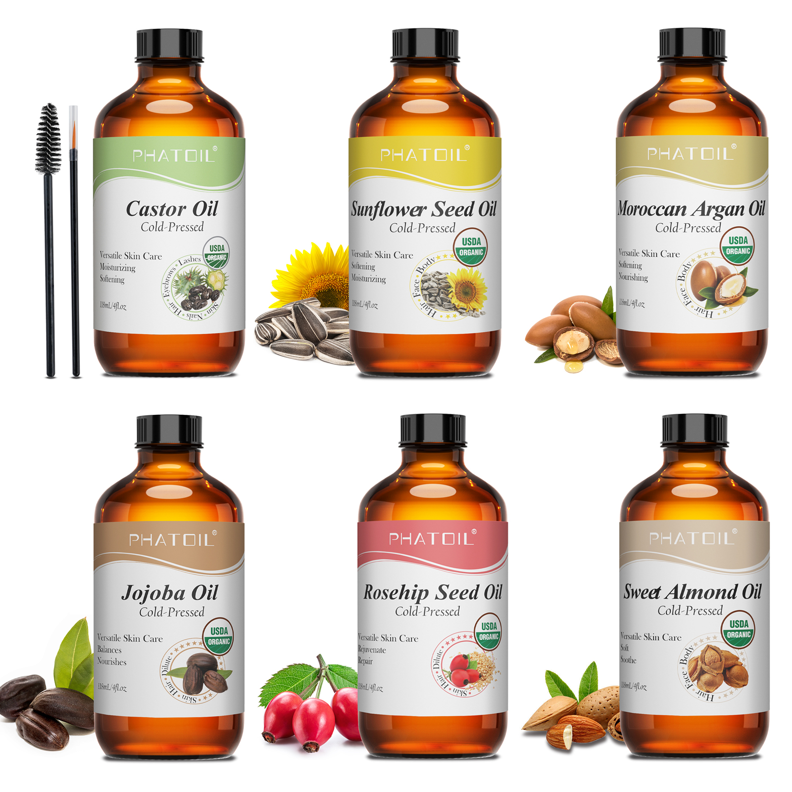 Face Oil Rosehip - PHATOIL 118ml Organic Face Oil Natural