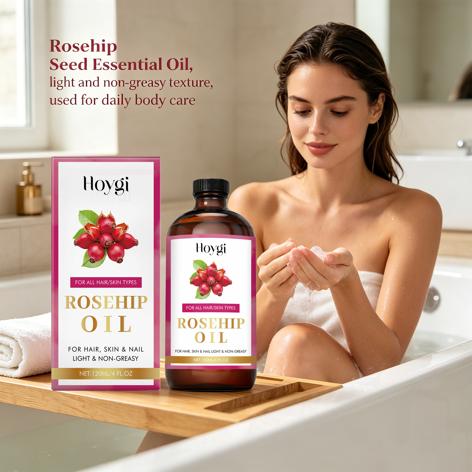 Face Oil Rosehip - Rosehip Seed Soothing Essential Oil for