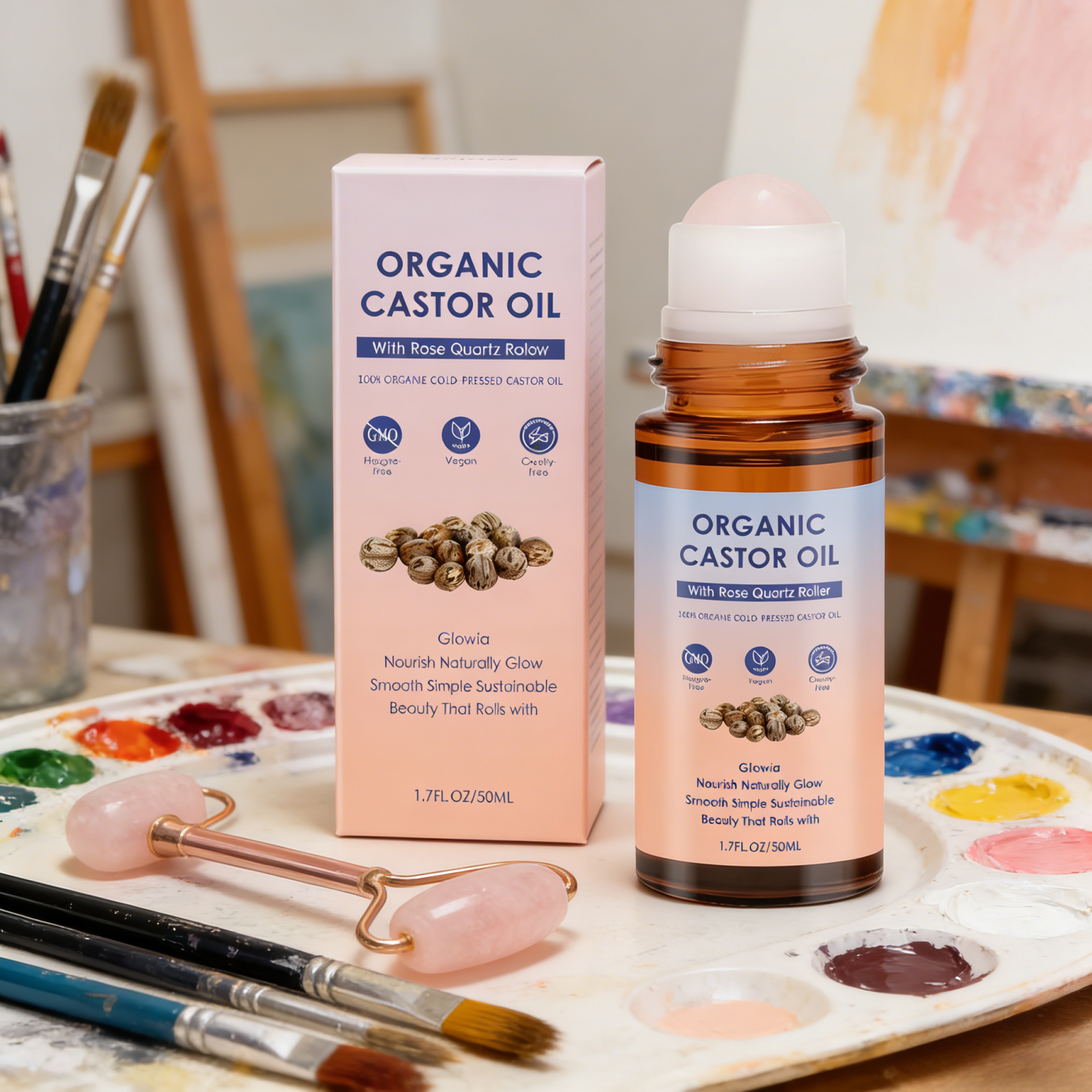 Face Oil Rosehip - Natural Organic Castor Oil Cold Pressed