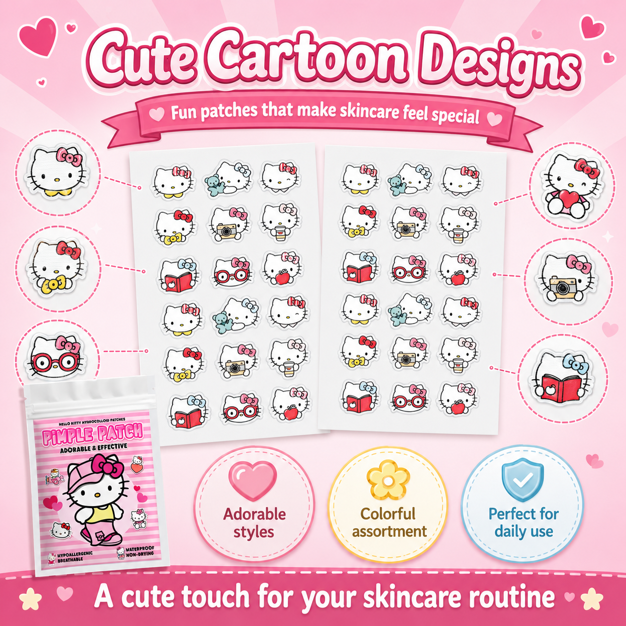 120PCS hello kitty Acne patche – Skincare Moisturizer recenzja i cena