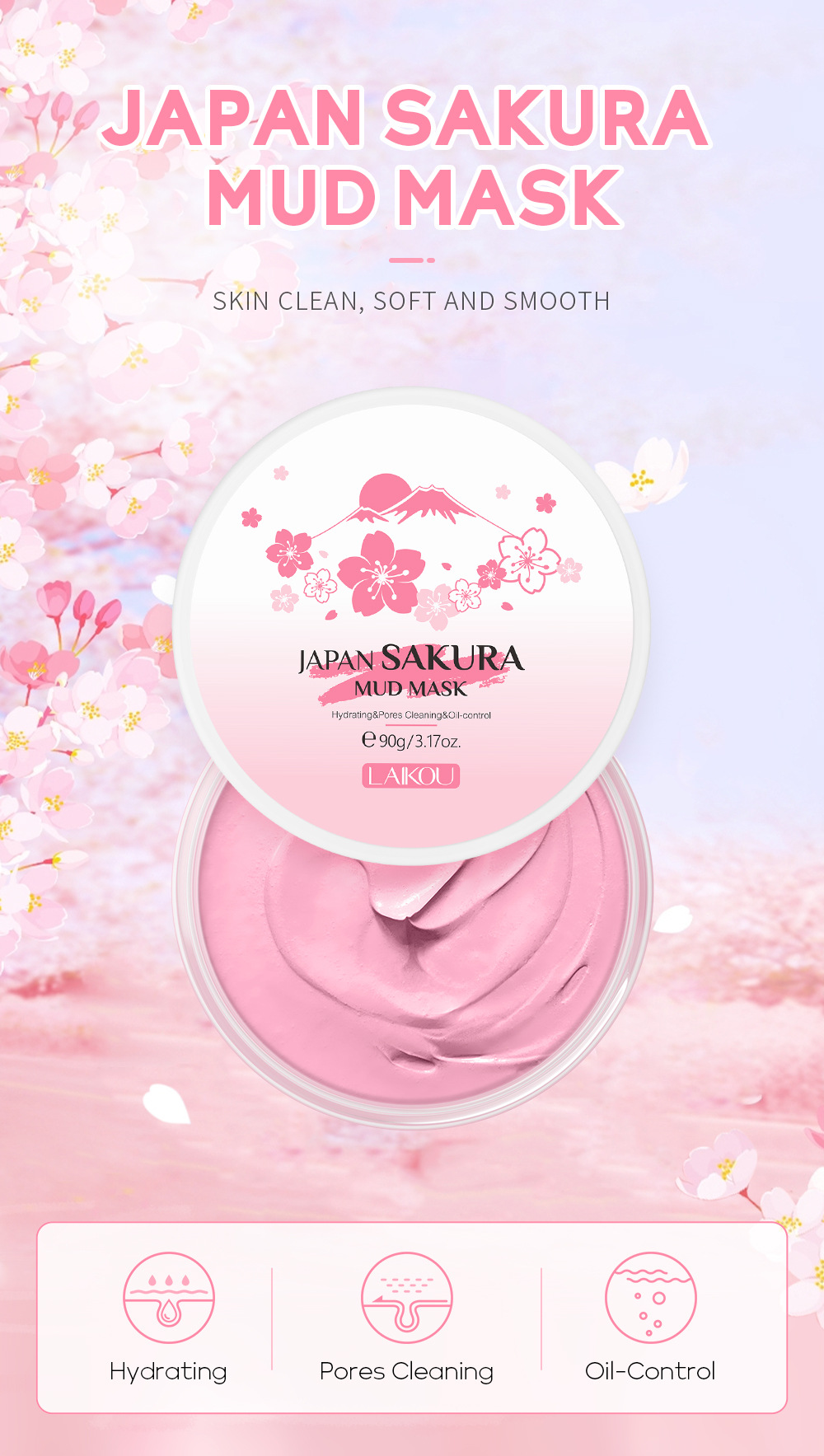 LAIKOU Sakura Clay Mask 25g/90 – Bentonite Clay Mask recenzja i cena