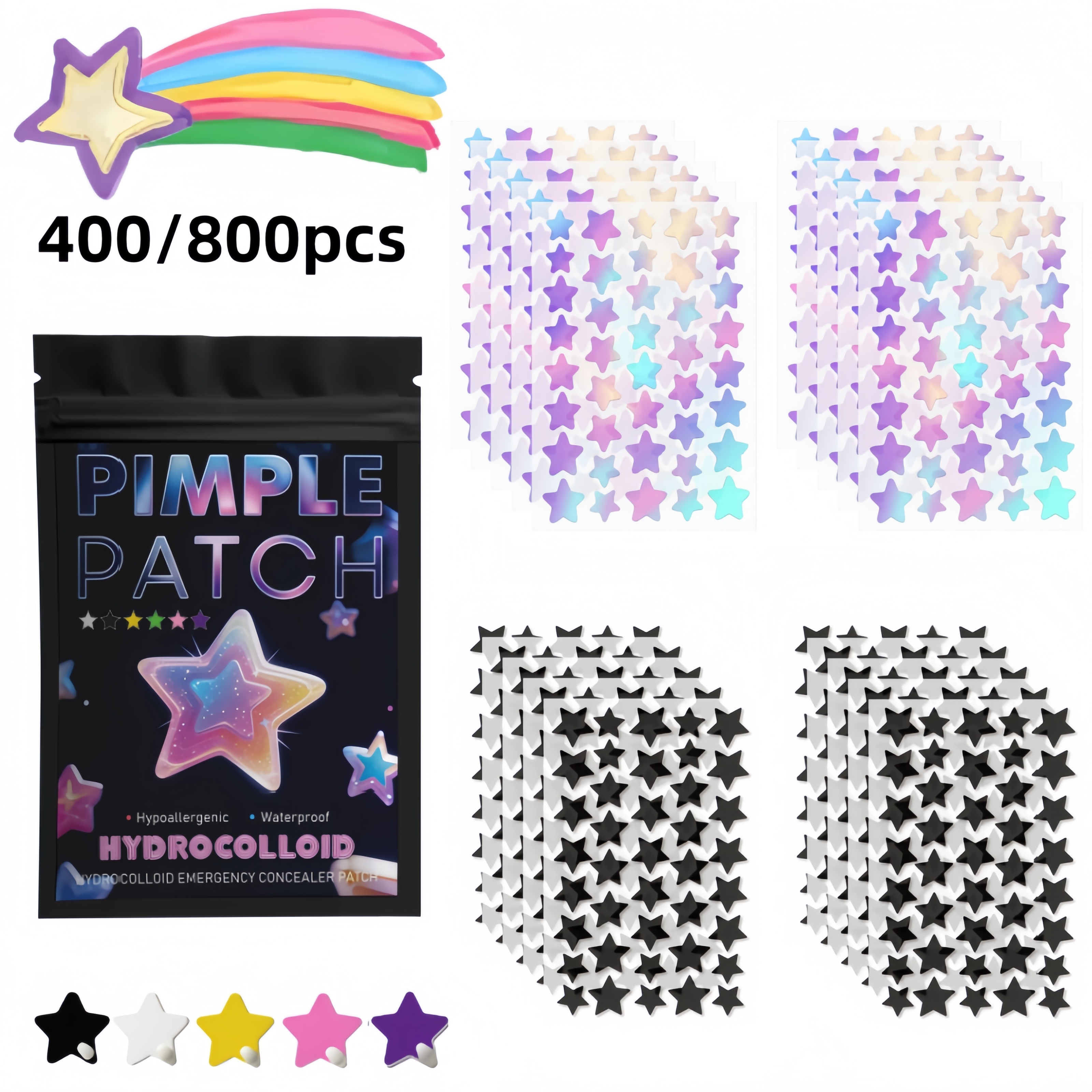 400/800pcs Iridescent & Black  – Skincare Moisturizer recenzja i cena