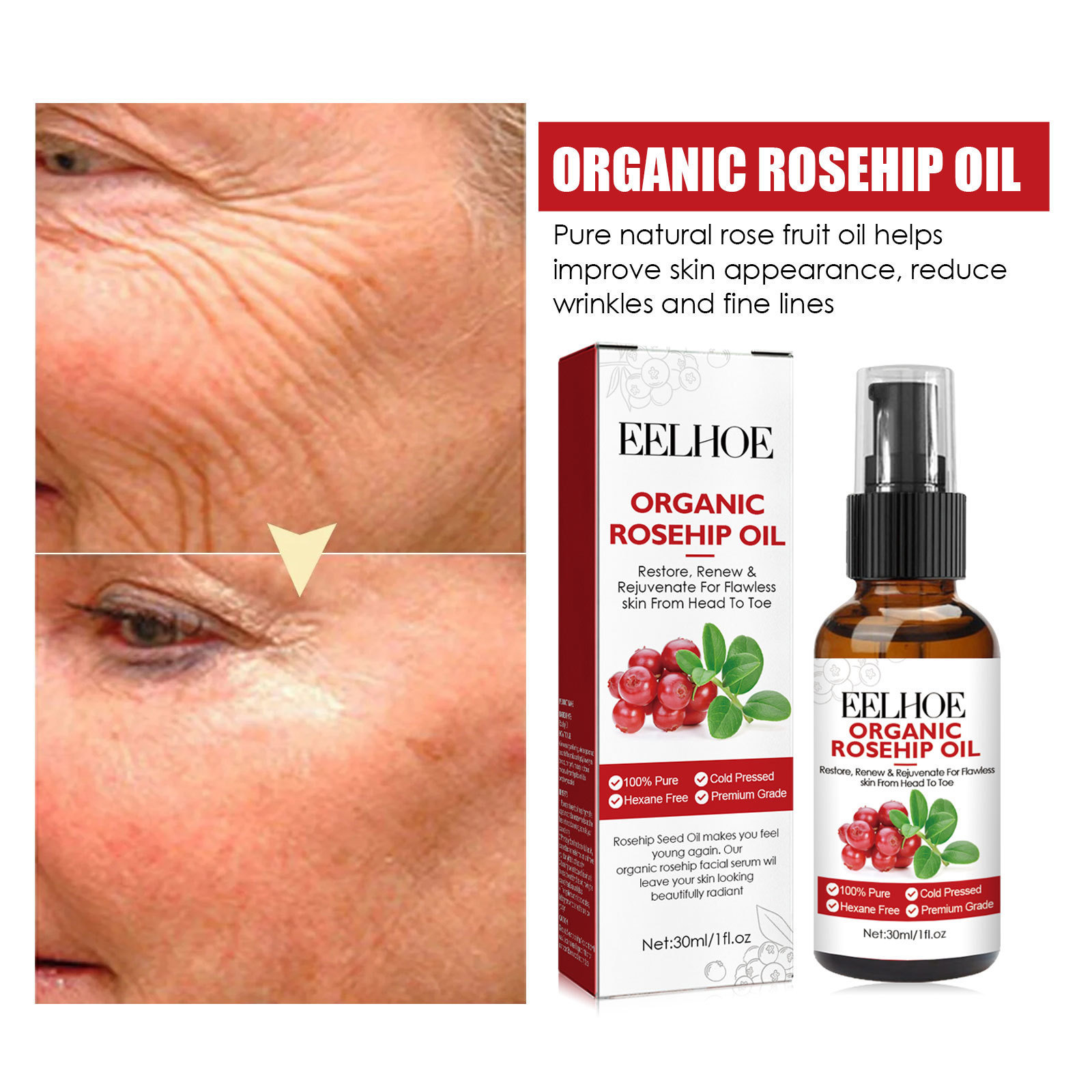 30ml Rosehip Oil Facial Serum  – Face Oil Rosehip recenzja i cena