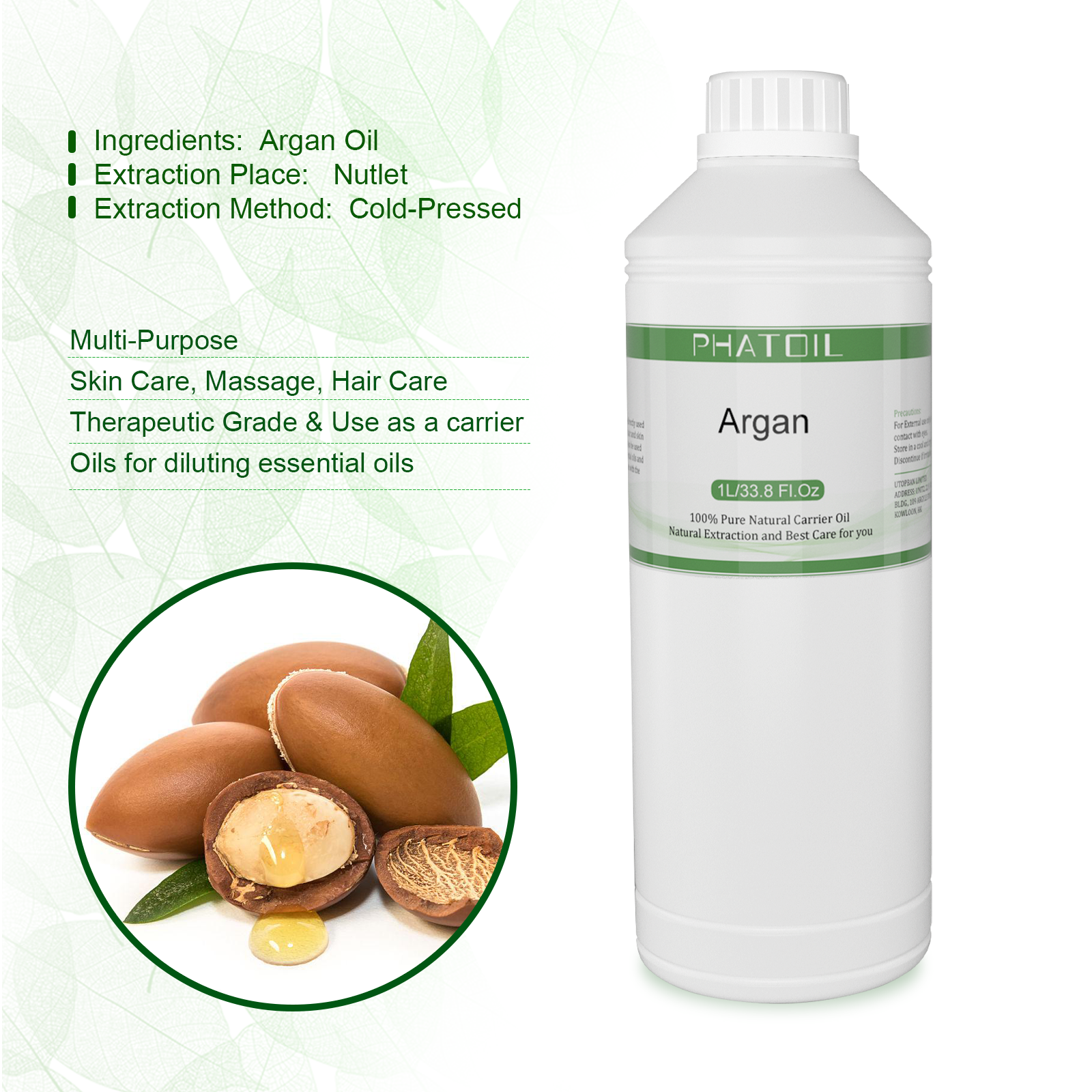 PHATOIL 1000ml Sweet Almond Oi – Face Oil Rosehip recenzja i cena